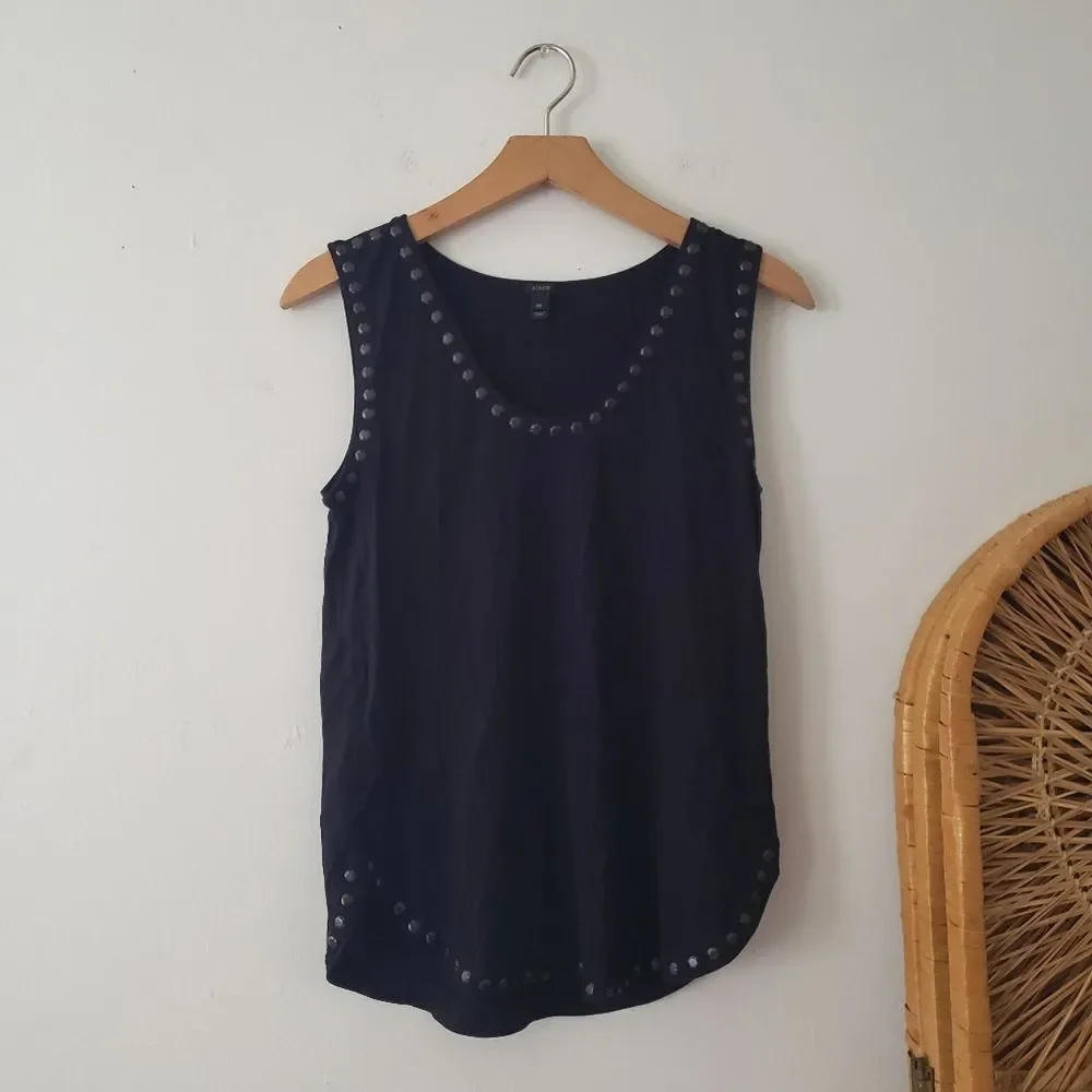 J. Crew Black Medallion Tank XS